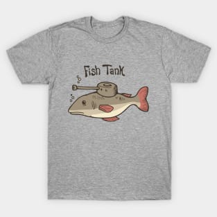 Fish Tank Fish wearing a tank turret on his body T-Shirt